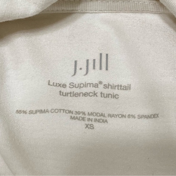 J Jill Supima White Turtleneck Tunic Top XS Stretch Soft Base Layer Shirt - Picture 5 of 7
